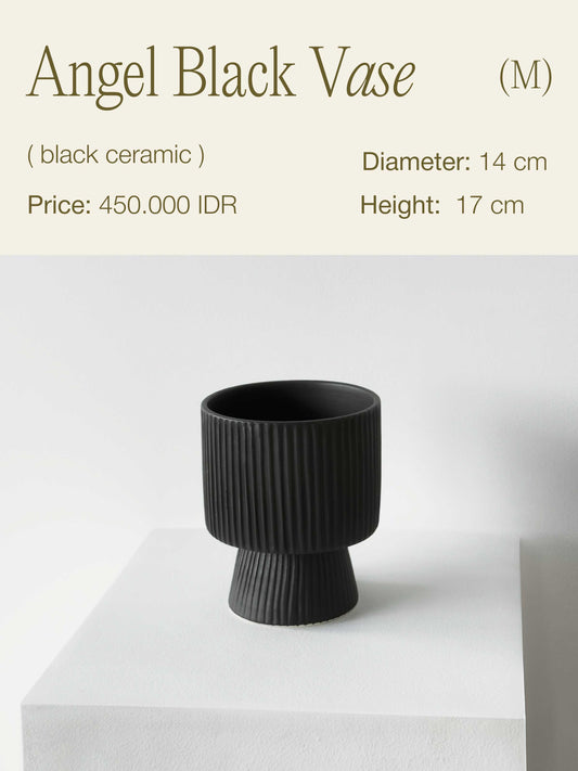 Angel Black Vase