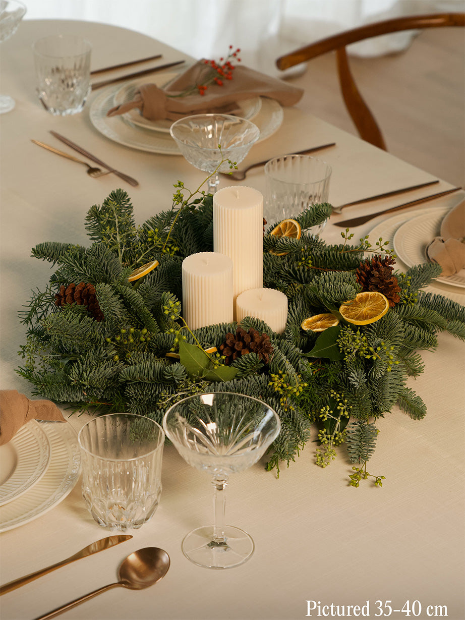 Christmas Table Wreath - Set of Alami Candles