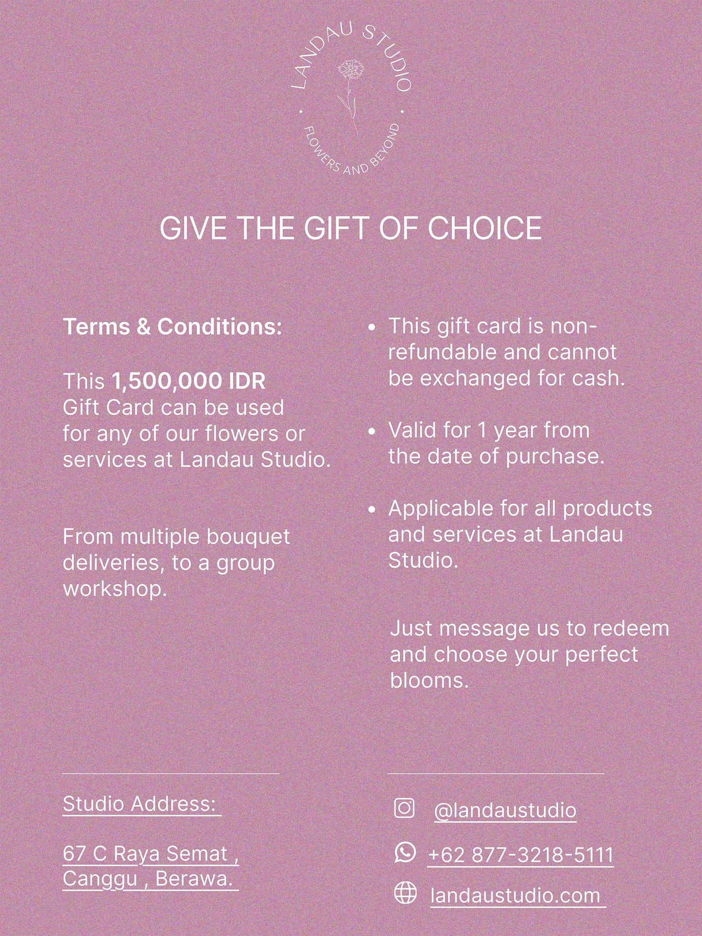 Landau Studio Gift Card