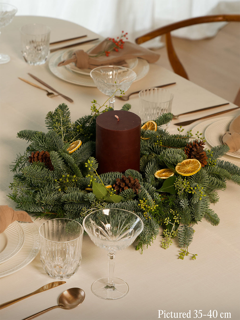 Christmas Table Wreath - Single Alami Candle